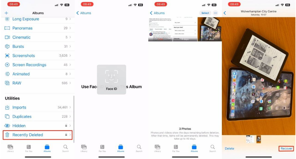 下冶镇苹果14维修分享 iPhone14 上恢复已删除的照片 