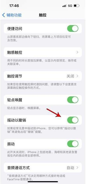 下冶镇苹果手机维修分享iPhone手机如何设置摇一摇删除文字 